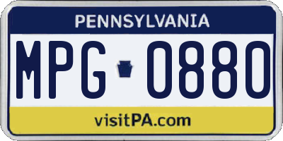 PA license plate MPG0880
