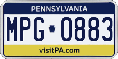 PA license plate MPG0883