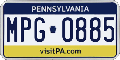 PA license plate MPG0885