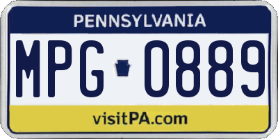 PA license plate MPG0889