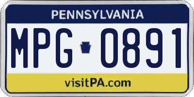 PA license plate MPG0891