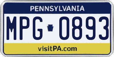 PA license plate MPG0893