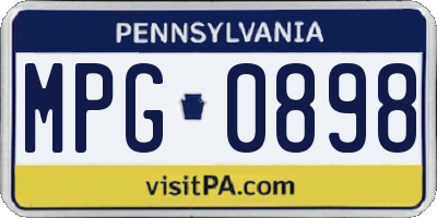 PA license plate MPG0898