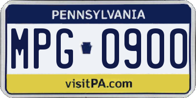 PA license plate MPG0900