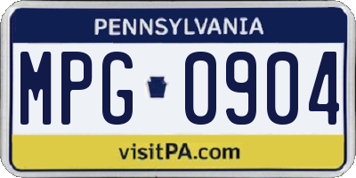 PA license plate MPG0904