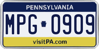 PA license plate MPG0909