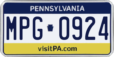 PA license plate MPG0924