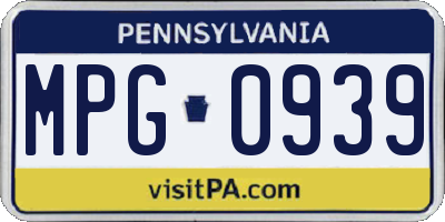 PA license plate MPG0939