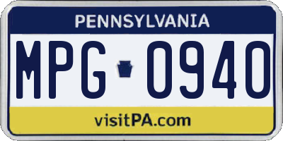 PA license plate MPG0940