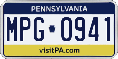 PA license plate MPG0941
