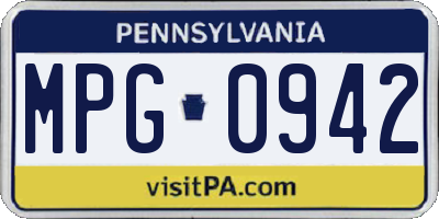 PA license plate MPG0942