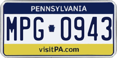 PA license plate MPG0943