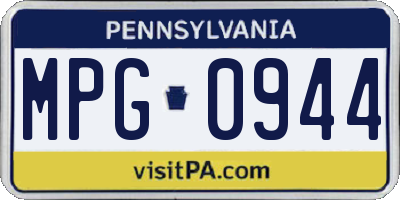 PA license plate MPG0944