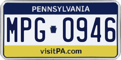 PA license plate MPG0946