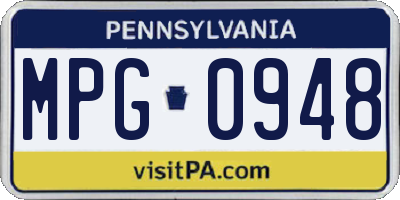 PA license plate MPG0948