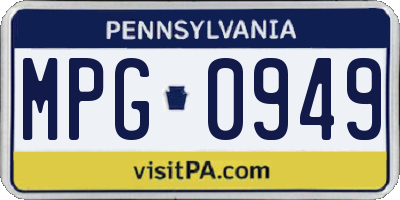 PA license plate MPG0949