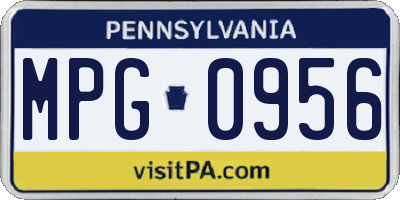 PA license plate MPG0956