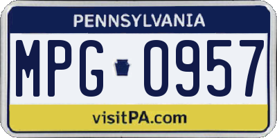 PA license plate MPG0957