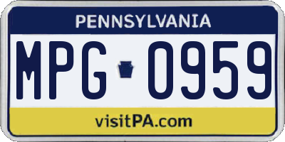 PA license plate MPG0959
