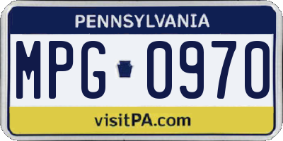 PA license plate MPG0970