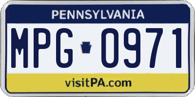 PA license plate MPG0971