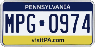 PA license plate MPG0974