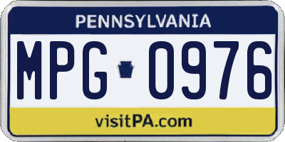 PA license plate MPG0976