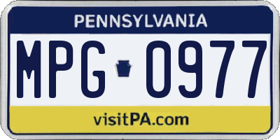 PA license plate MPG0977