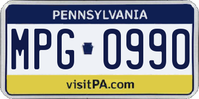 PA license plate MPG0990