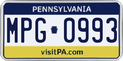 PA license plate MPG0993