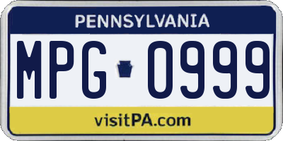 PA license plate MPG0999