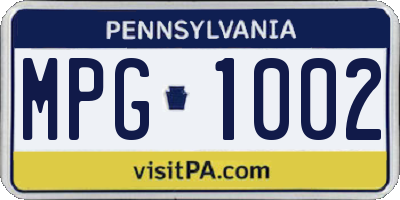 PA license plate MPG1002