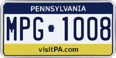 PA license plate MPG1008