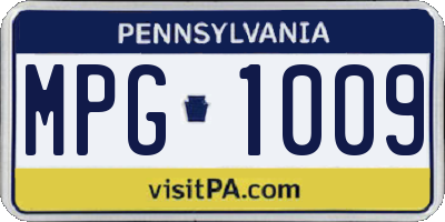 PA license plate MPG1009