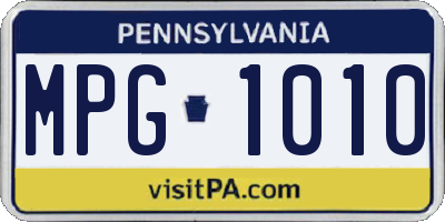 PA license plate MPG1010