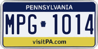 PA license plate MPG1014
