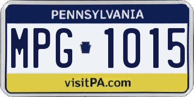 PA license plate MPG1015