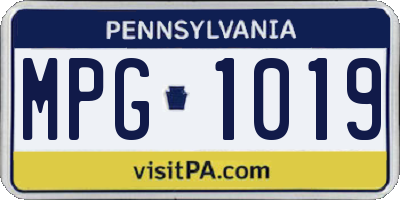 PA license plate MPG1019