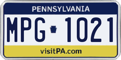 PA license plate MPG1021