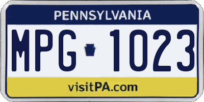 PA license plate MPG1023