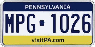 PA license plate MPG1026