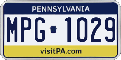 PA license plate MPG1029