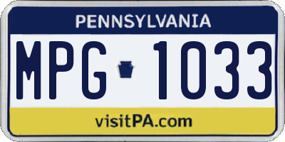 PA license plate MPG1033
