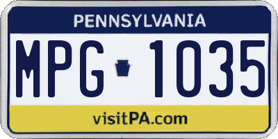 PA license plate MPG1035
