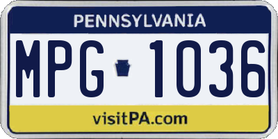 PA license plate MPG1036