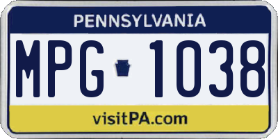 PA license plate MPG1038