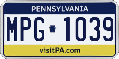 PA license plate MPG1039