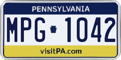 PA license plate MPG1042