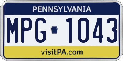PA license plate MPG1043