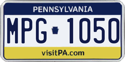 PA license plate MPG1050
